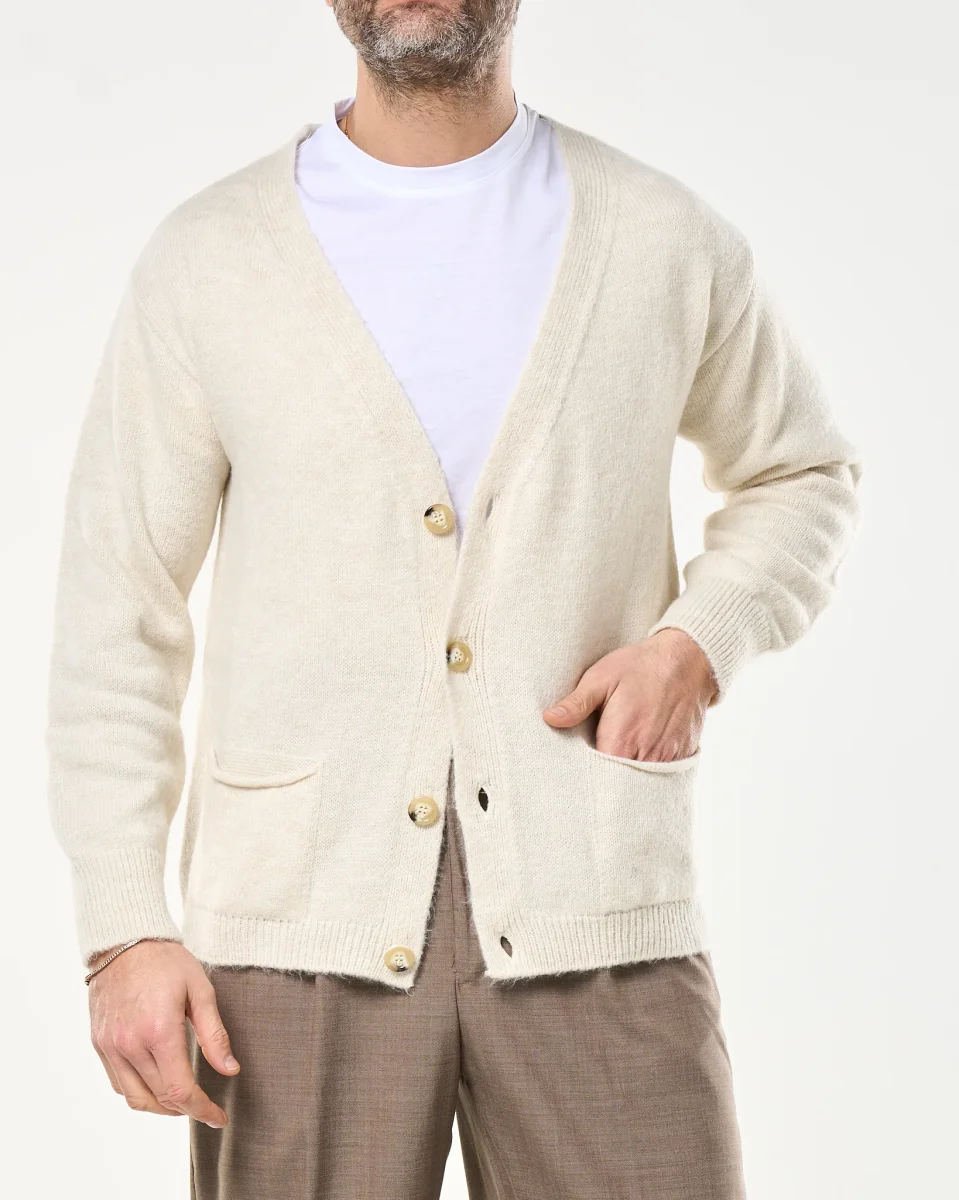 Cardigan Relax Knit Panna - immagine 2