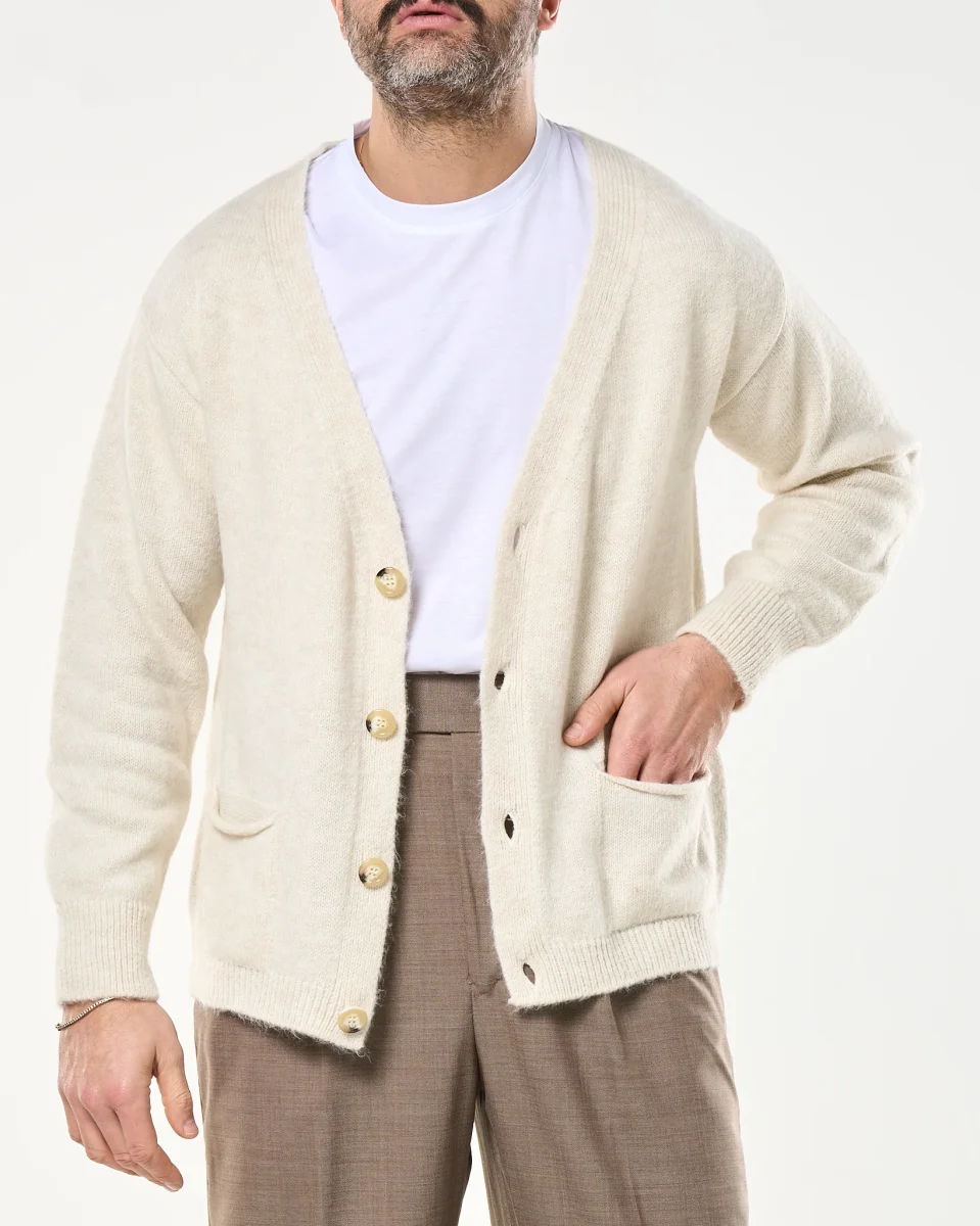 Cardigan Relax Knit Panna - immagine 5