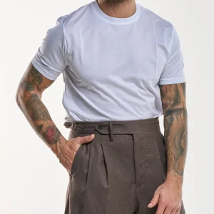 T-Shirt Regolare Filo di Scozia Bianca