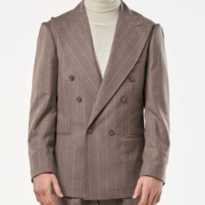 Giacca Jocket in Lana Gessato Moro e Panna Vietri