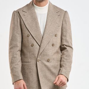 Giacca Jocket in Flanella Spigata Beige St. Moritz
