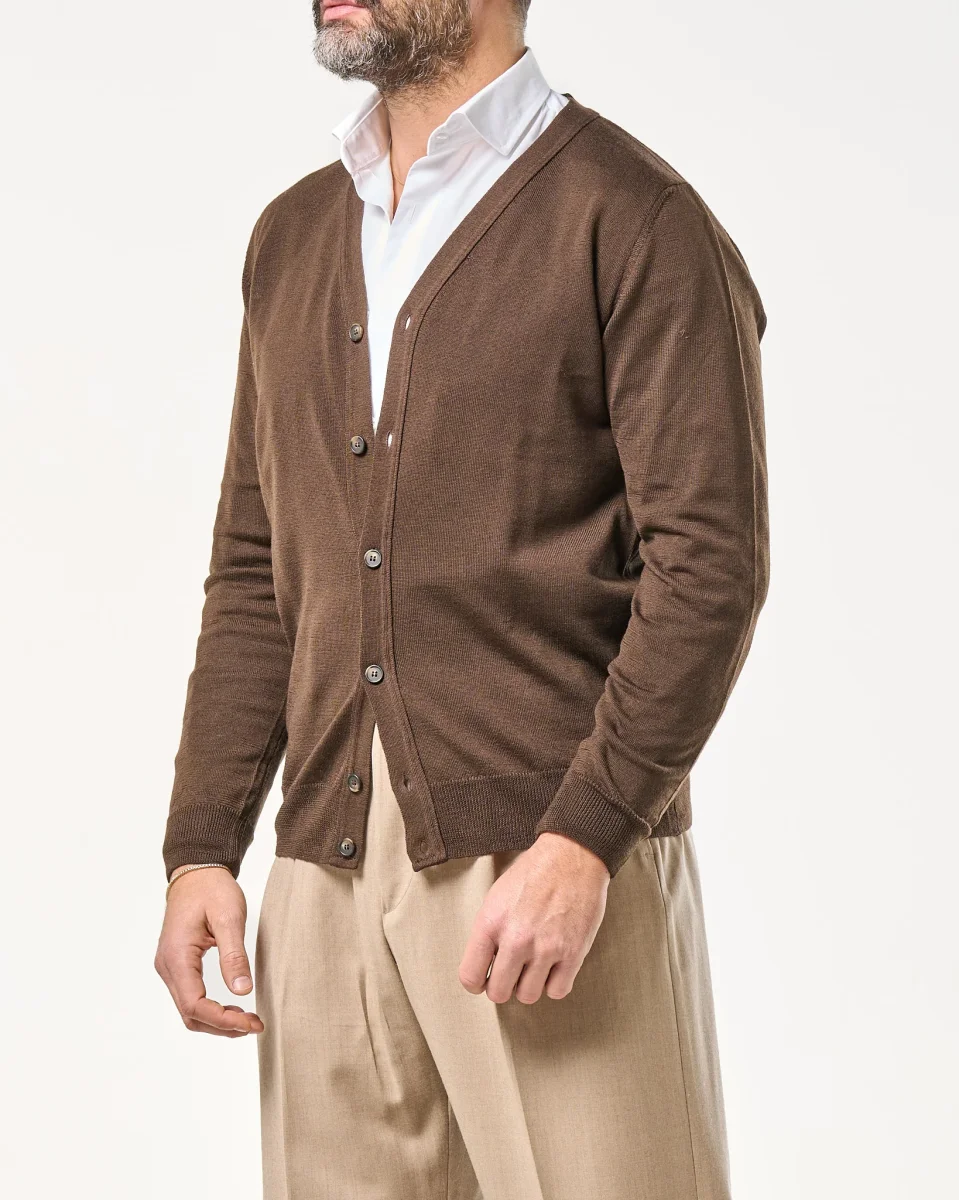 Cardigan in 100% Lana Merinos Moro - immagine 4