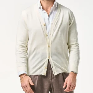 Cardigan in 100% Lana Merinos Panna