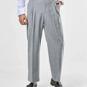 Pantalone Fondo Ampio Senza Piega Grigio Wall Street